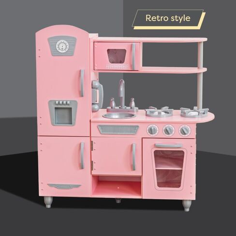 KidKraft Vintage Wooden Play Kitchen with Pretend Ice Maker and Play Phone, Blue in Kuwait