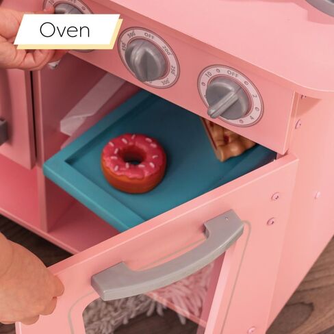 KidKraft Vintage Wooden Play Kitchen with Pretend Ice Maker and Play Phone, Blue in Kuwait