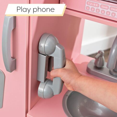 KidKraft Vintage Wooden Play Kitchen with Pretend Ice Maker and Play Phone, Blue in Kuwait