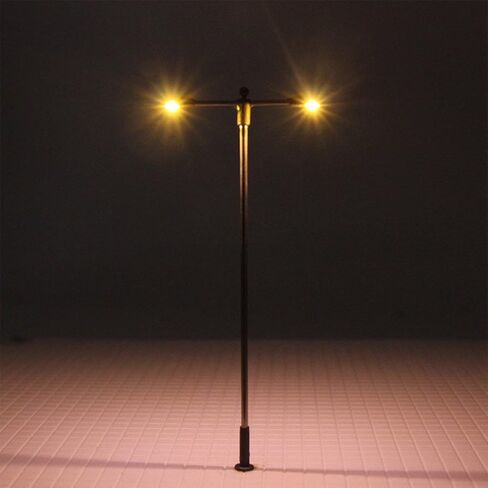LQS12W 10pcs Model Railway Train Lamp Post Street Bright White Lights HO OO Scale LEDs New in Saudi Arabia