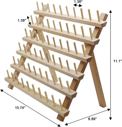 SAND MINE Wooden Thread Rack Sewing and Embroidery Thread Holder, 60 Spools in Kuwait