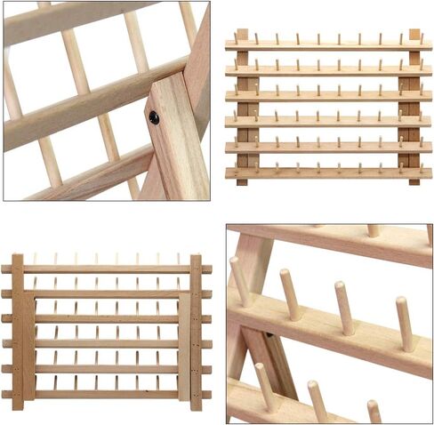 SAND MINE Wooden Thread Rack Sewing and Embroidery Thread Holder, 60 Spools in Kuwait