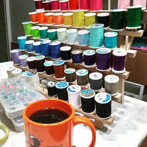 SAND MINE Wooden Thread Rack Sewing and Embroidery Thread Holder, 60 Spools in Kuwait