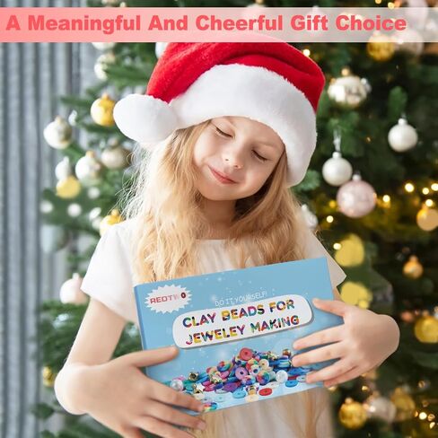 Redtwo 15500 Clay Beads Bracelet Making Kit, 96 Colors 5 Boxes Friendship Bracelet Kit for Jewelry Making, Flat Polymer Heishi Beads with Charms, Gifts Crafts Set for Girls Ages 8-12 in Kuwait