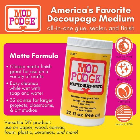 Mod Podge CS11303 Waterbase Sealer, Glue and Finish, 32 oz, Matte (Pack of 6) in Saudi Arabia