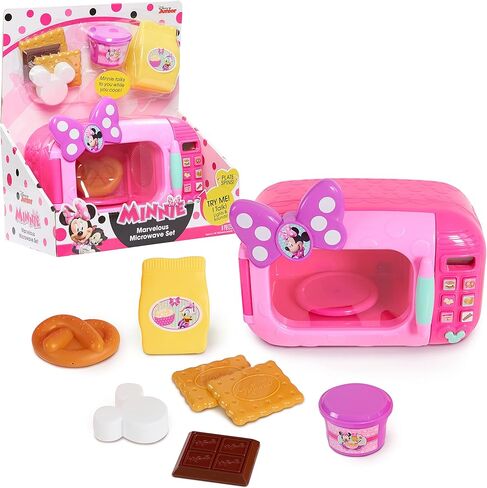 Disney Junior Minnie Mouse Marvelous Microwave Set and Accessories, 8-pieces, Pretend Play, Kids Toys for Ages 3 Up by Just Play in Saudi Arabia