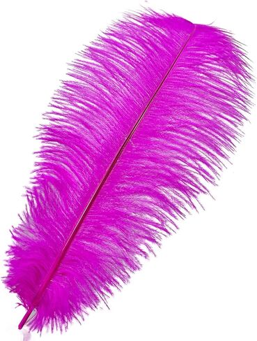Happy Feather 16-18 inch White Ostrich Feathers Craft for Wedding Party Centerpieces Home Decoration DIY Craft Pack of 10 in Saudi Arabia