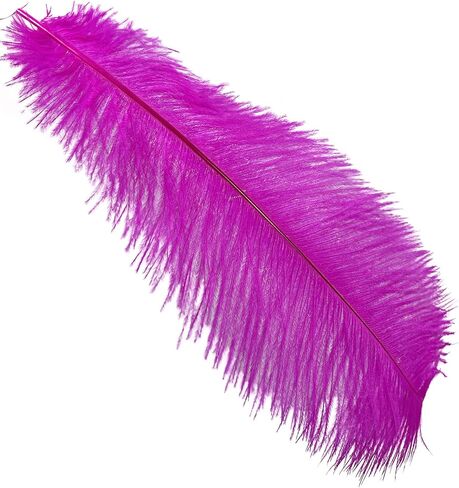 Happy Feather 16-18 inch White Ostrich Feathers Craft for Wedding Party Centerpieces Home Decoration DIY Craft Pack of 10 in Saudi Arabia