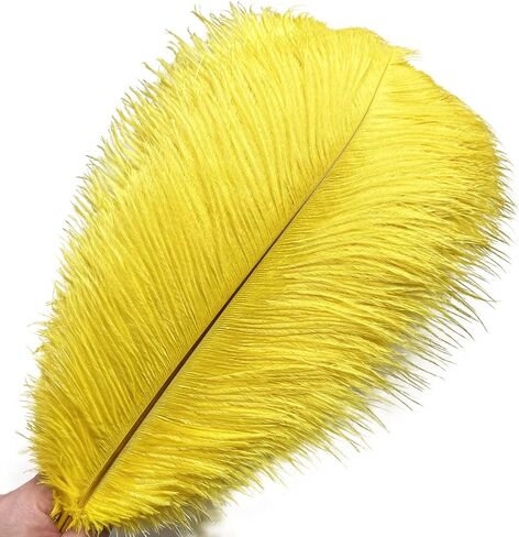 Happy Feather 16-18 inch White Ostrich Feathers Craft for Wedding Party Centerpieces Home Decoration DIY Craft Pack of 10 in Saudi Arabia