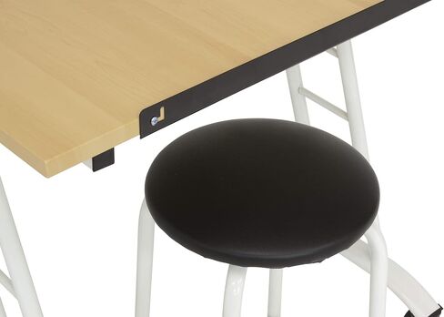 Studio Designs Deluxe Craft Station, Top Adjustable Drafting Table Craft Table Drawing Desk Hobby Table Writing Desk Studio Desk with Drawers, 36''W x 24''D, Black/White in Kuwait