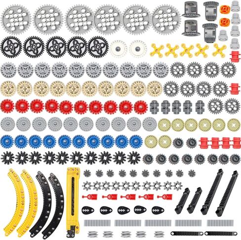 مجموعة تروس KonHaovF مكونة من 198 قطعة للأجزاء التقنية المتوافقة مع أجزاء Lego Technic، ومجموعة متنوعة من التروس DIY، ورف تروس تكنيك ودودة لمجموعة مكعبات البناء التقنية in Kuwait