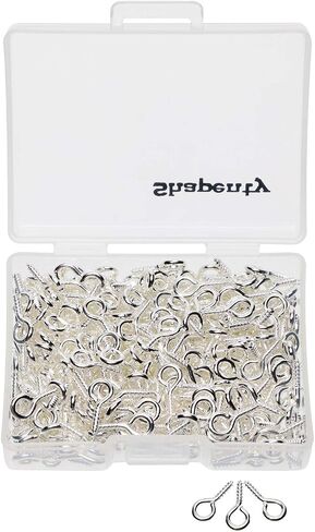 Shapenty 300PCS Mini Metal Hoop Peg Screw Eye Pin Hook for Arts & Crafts Projects, Cork Top Bottles, DIY Jewelry Making Findings, Charm Bead, 10 x 4.5mm in Saudi Arabia