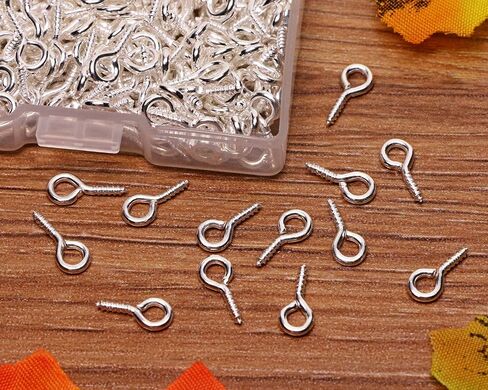 Shapenty 300PCS Mini Metal Hoop Peg Screw Eye Pin Hook for Arts & Crafts Projects, Cork Top Bottles, DIY Jewelry Making Findings, Charm Bead, 10 x 4.5mm in Saudi Arabia