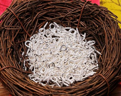 Shapenty 300PCS Mini Metal Hoop Peg Screw Eye Pin Hook for Arts & Crafts Projects, Cork Top Bottles, DIY Jewelry Making Findings, Charm Bead, 10 x 4.5mm in Saudi Arabia