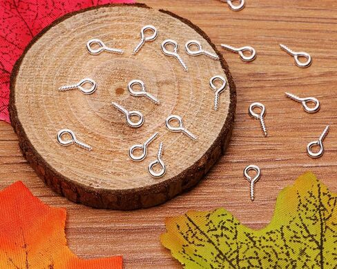 Shapenty 300PCS Mini Metal Hoop Peg Screw Eye Pin Hook for Arts & Crafts Projects, Cork Top Bottles, DIY Jewelry Making Findings, Charm Bead, 10 x 4.5mm in Saudi Arabia