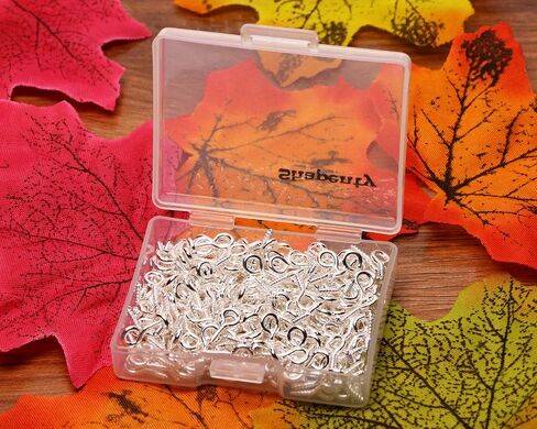 Shapenty 300PCS Mini Metal Hoop Peg Screw Eye Pin Hook for Arts & Crafts Projects, Cork Top Bottles, DIY Jewelry Making Findings, Charm Bead, 10 x 4.5mm in Saudi Arabia