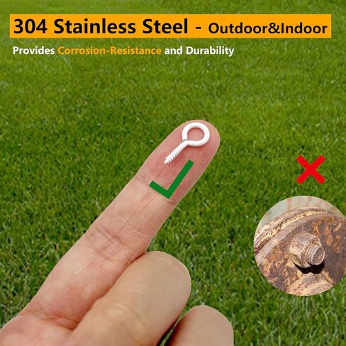 Allkeen 100PCS Small Screw Eye Pins, 8 x 17mm Small Eye Hooks for Crafts Ornaments Keychain Decor Picture Frame DIY Jewelry Making in Kuwait