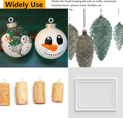 Allkeen 100PCS Small Screw Eye Pins, 8 x 17mm Small Eye Hooks for Crafts Ornaments Keychain Decor Picture Frame DIY Jewelry Making in Kuwait