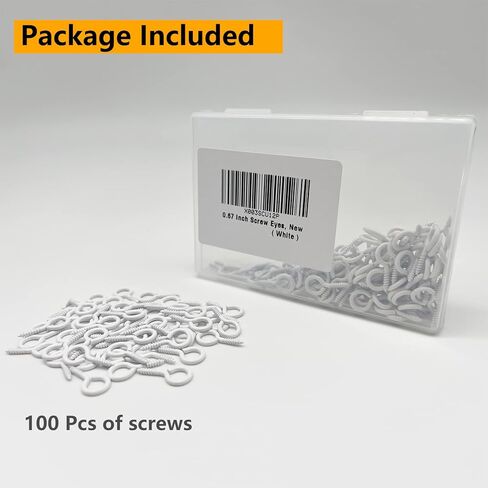 Allkeen 100PCS Small Screw Eye Pins, 8 x 17mm Small Eye Hooks for Crafts Ornaments Keychain Decor Picture Frame DIY Jewelry Making in Kuwait