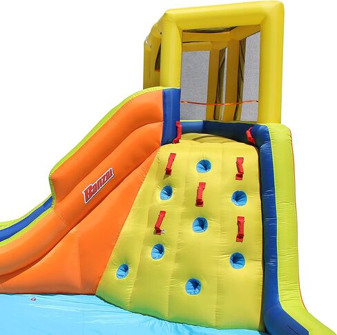 BANZAI Double Drench Water Park, Length: 15 ft, Width: 11 ft 5 in, Height: 8 ft 4 in, Inflatable Outdoor Backyard Water Slide Splash Toy in Saudi Arabia
