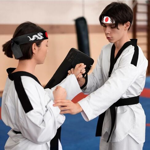 JJoiAS 12 قطعة عصابة رأس الساموراي اليابانية للرجال سوشي شيف باندانا النينجا المحارب الكاراتيه عصابة رأس للرياضة زي أغطية الرأس لوازم المطبخ in Kuwait