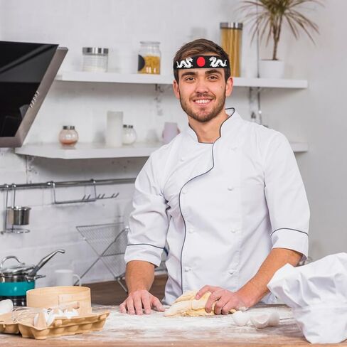 JJoiAS 12 قطعة عصابة رأس الساموراي اليابانية للرجال سوشي شيف باندانا النينجا المحارب الكاراتيه عصابة رأس للرياضة زي أغطية الرأس لوازم المطبخ in Kuwait