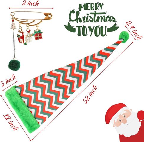 قبعة قزم عيد الميلاد MCPINKY ، قبعة طويلة مخططة من اللباد وقبعة من القطيفة مع دبوس زينة لرجل الثلج للأطفال النساء البالغين عطلة حزب مخصص عيد الميلاد اللباس in Kuwait