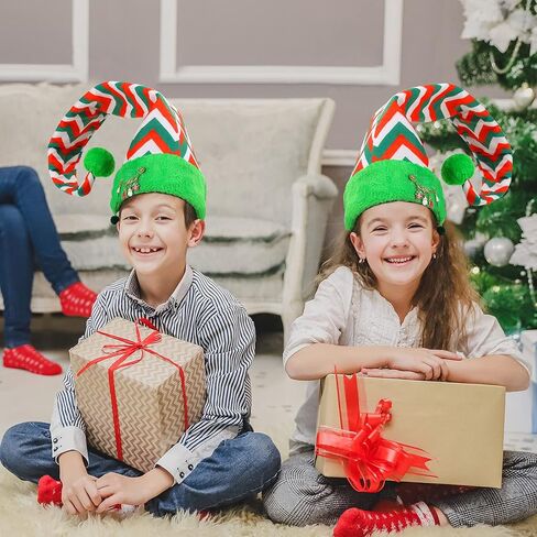 قبعة قزم عيد الميلاد MCPINKY ، قبعة طويلة مخططة من اللباد وقبعة من القطيفة مع دبوس زينة لرجل الثلج للأطفال النساء البالغين عطلة حزب مخصص عيد الميلاد اللباس in Kuwait