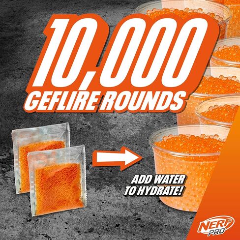 مسدس NERF Pro Gelfire Raid، أطلق 5 جولات في وقت واحد، 10,000 جولة هلامية، 800 قادوس دائري، نظارات، ألعاب للمراهقين من سن 14 عامًا فما فوق in Saudi Arabia