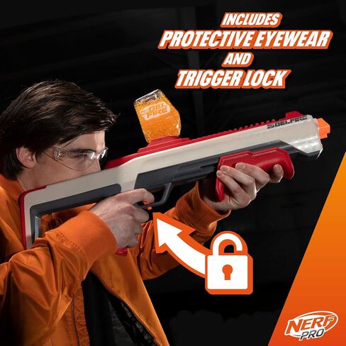 مسدس NERF Pro Gelfire Raid، أطلق 5 جولات في وقت واحد، 10,000 جولة هلامية، 800 قادوس دائري، نظارات، ألعاب للمراهقين من سن 14 عامًا فما فوق in Saudi Arabia