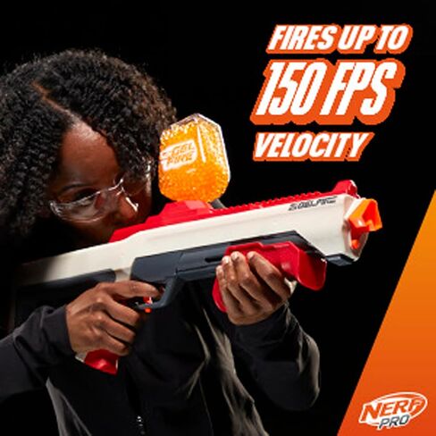 مسدس NERF Pro Gelfire Raid، أطلق 5 جولات في وقت واحد، 10,000 جولة هلامية، 800 قادوس دائري، نظارات، ألعاب للمراهقين من سن 14 عامًا فما فوق in Saudi Arabia