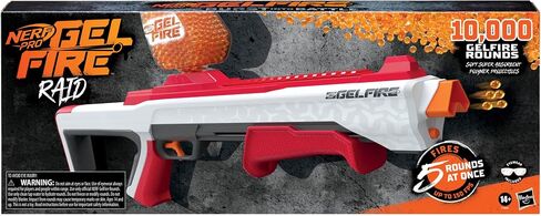 مسدس NERF Pro Gelfire Raid، أطلق 5 جولات في وقت واحد، 10,000 جولة هلامية، 800 قادوس دائري، نظارات، ألعاب للمراهقين من سن 14 عامًا فما فوق in Saudi Arabia