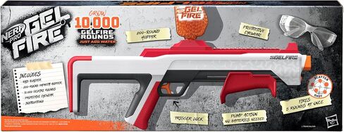 مسدس NERF Pro Gelfire Raid، أطلق 5 جولات في وقت واحد، 10,000 جولة هلامية، 800 قادوس دائري، نظارات، ألعاب للمراهقين من سن 14 عامًا فما فوق in Saudi Arabia
