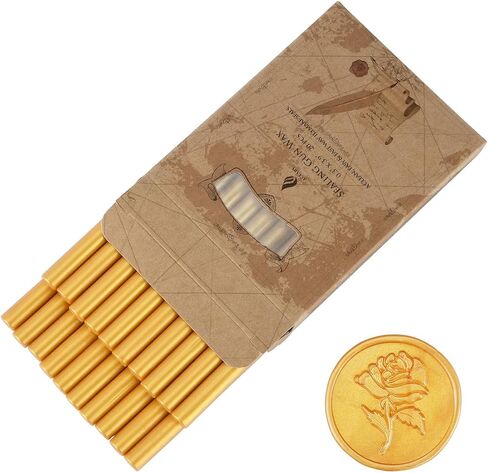 20PCS Standard Glue Gun Sealing Wax, Sealing Wax Sticks - Ideal for Wedding Invitations, Letters, Envelopes, Cards and Crafts, Work with Standard Glue Guns(Antique Bronze) in Kuwait