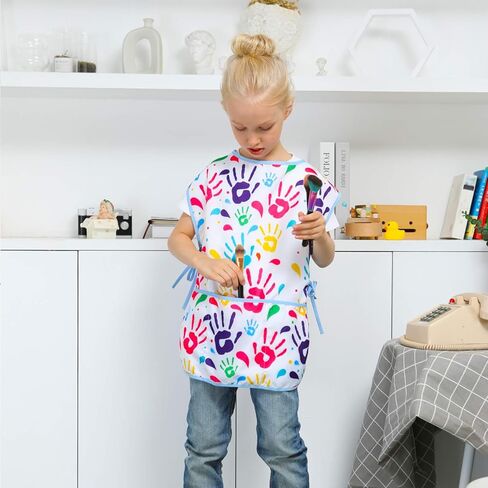 Kids Art Smock Girls Boys Artist Painting Apron with Pockets Sleeveless Smocks for Child 2-7 Years in Kuwait