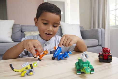 مجموعة سيارات العاب مكونة من 6 شخصيات من دينوتروكس، نصف ديناصور ونصف مركبة بناء، تتضمن تاي روكس، تون وسكيا in Kuwait