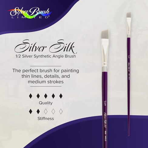 Silver Brush Limited Silver Silk 88 Angle Acrylic Brush, Size 3/8 Inch in Saudi Arabia