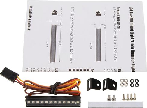 DKKY RC Light Bar 14 Light Modes Roof Lamp 56mm for 1/24 AXIAL SCX24 Bronco C10 JLU Gladiator Deadbolt Upgrade Parts in Saudi Arabia