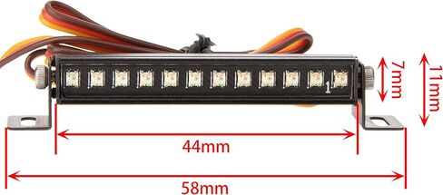 DKKY RC Light Bar 14 Light Modes Roof Lamp 56mm for 1/24 AXIAL SCX24 Bronco C10 JLU Gladiator Deadbolt Upgrade Parts in Saudi Arabia