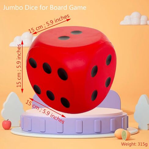 Giant 5.9 Inches Kawaii Foam Dice: A Fun-Filled, Educational Toy for Game Nights and Learning Sessions (Lucky Yellow) in Kuwait