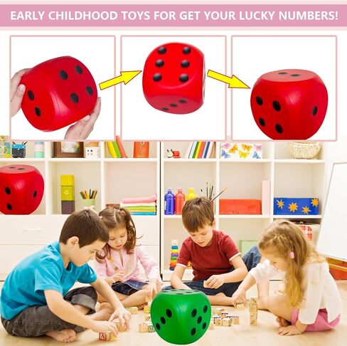 Giant 5.9 Inches Kawaii Foam Dice: A Fun-Filled, Educational Toy for Game Nights and Learning Sessions (Lucky Yellow) in Kuwait