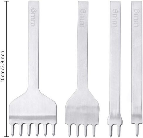 Leather Craft Tool Hole Punches 1+2+4+6 Prong Lacing Stitching Punch, Craft Kits (4mm) in Kuwait