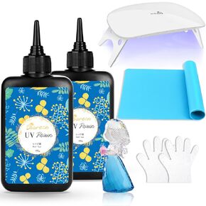 Bsrezn 200g UV Resin Kit with Light, Clear UV Epoxy Resin Cure for Jewelry in Saudi Arabia