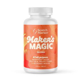SCORCH MARKER Maker’s Magic Sealer, Matte Finish, All Purpose Glue, Waterbase Glue, Decoupage Sealer, and Finish for DIY Crafts, & Art Projects, Craft Glue, with Quick Dry & Cure Time, 8 Oz