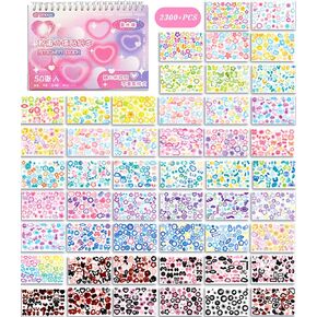 2500PCS Scrapbook Stickers Book Cute Butterfly Stars Heart Letter Stickers Glitter Self Adhesive Korean Bows Ribbons Kpop Stickers for Kids Girls Boys Aesthetic Craft Scrapbooking Junk Journal 50-Page in Kuwait