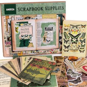 ANERZA 531 PCS Vintage Scrapbooking Supplies Stickers, Aesthetic Scrapbook Paper Art Journaling Kit for Bullet Journals, Ephemera for Junk Journal, Washi Stickers, Cottagecore Decoupage for Adults in Kuwait