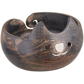 Eximious India Gift for Women Wooden Yarn Bowl Knitting Bowl Large Crochet Yarn Holder YB2203 Handmade Crocheting Accessories and Supplies Organizer 7 x 3