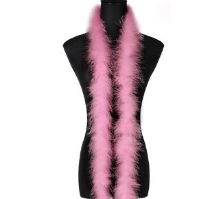 2 Yards 50g Black Fluffy Marabou Feather Boa for DIY Craft Sewing Trim Home Wedding Party Christmas Decoration