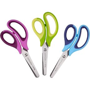 WA Portman 24 Pack Kids Scissors Bulk Classroom - 5-Inch Blunt Tip Scissors for Kids - Childrens Safety Blunt Shears for School