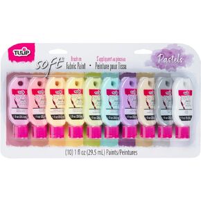 TULIP Fabric Paint, 1 Fl Oz (Pack of 10), Pastels